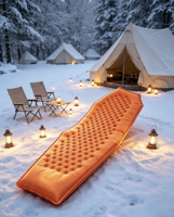 Matelas de couchage gonflable portable à cellules d'air Diamond Dot, en polyester imperméable, pour le camping, la randonnée et le trekking