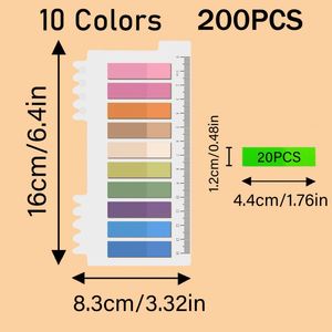 1400 Sheet Pet Self-Adhesive Sticky Notes 7 Styles with Index Tabs/Divider Morandi Color Fresh Memo <b>Pad</b> Label Sticker - Product Image 3