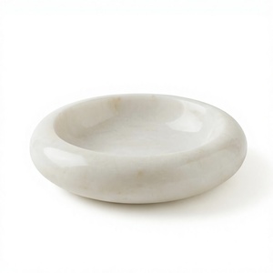 Bandeja redonda de mármol para joyas, organizador decorativo de piedra para joyas, bandeja multiusos para anillos, pendientes, pulseras, collares, decoración para tocador - Product Image 1