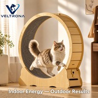 Roue d'exercice pour chat en bois, tapis de course silencieux, jouet d'intérieur, surface en tapis, 5 tailles, 81-103 cm