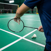 Raquette de badminton HIBO modèle 535, manche en acier, poignée en PU, contrôle du volant, dureté personnalisable, emballage adapté à tous les joueurs, OEM