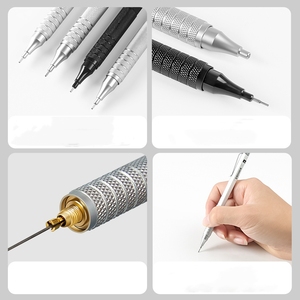 Juego de lápices de grafito mecánico 3PCS Lápices de metal negro con agarre antideslizante Ideal para artistas Profesionales Maestros y estudiantes - Product Image 2