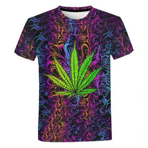 Camiseta con estampado Digital de hojas para hombre, camisetas personalizadas por encima de todo, con gráficos Camisetas estampadas, ropa 3D, Envío <span class=keywords><strong>Gratis</strong></span> - Product Image 2