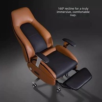 Fauteuil de massage électrique ergonomique moderne avec base rotative réglable en cuir véritable