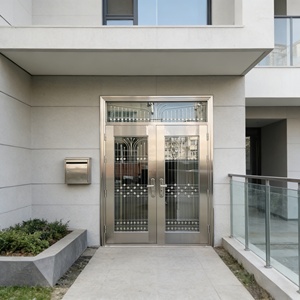 Porte d'entrée de sécurité moderne en acier inoxydable, anti-effraction, étanche, longue durée de vie, design populaire pour maison et appartement - Product Image 4