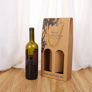 Xách Tay Đôi Và Rượu Vang Duy Nhất Hộp Giấy Màu Đỏ Miễn Phí Vận Chuyển Của Các Nhà Sản Xuất Cho Trà Whisky Soda Và Vodka Quà Tặng - Product Image 4