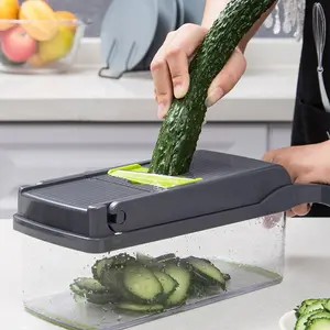 Accesorios de cocina 15 en 1 Cortador de alimentos Veggie Cebolla Chopper Mandoline Slicer Máquina cortadora de verduras multifuncional