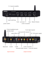 BRZHIFI DT03 Preamplificador profesional Decodificación de 5,1 canales Reproductor de audio BT5.0 Decodificador/reproductor de audio digital