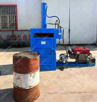 Broyeur de fûts robuste pour fûts en acier de 55 gallons, force de broyage industrielle de 66 000 lb, compacteur de fûts