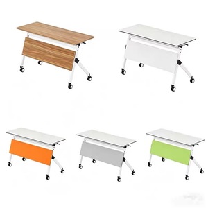 Mesa de estudio escolar plegable y combinable, móvil, apilable, multi-forma, para formación y estudio en grupo - Product Image 4