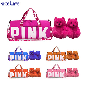 Großhandel Luxus Maßgefertigte Damen Reisetasche Unisex Nylon Seesack Gepäck Wasserdicht Reißverschluss Große Größe Pink Designer Logo Mode - Product Image 6