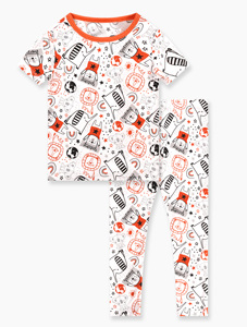 Pyjama Enfant en Bambou pour Filles, Ensemble de Nuit Imprimé, Stock en Liquidation, En Stock, Prix Bas, Prêt à Expédier, Vente en Gros à l'Unité - Product Image 4