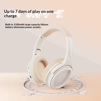 Casque Bluetooth 2-en-1 avec haut-parleur et micro, casque de jeu sans fil, casque stéréo, basses profondes, longue autonomie, ajustement confortable
