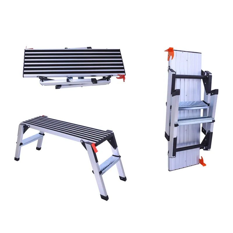 Draagbaar En Stevig Werkplatform Carwash Ladder Opstapstoel Werkplatform Aluminium Opvouwbare Werkplatform Step Wash Auto