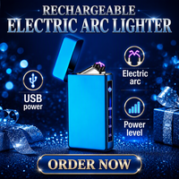Nouveau briquet électrique à plasma avec affichage du niveau de batterie, rechargeable, en alliage de zinc, briquet USB pour cigares et bougies, design moderne