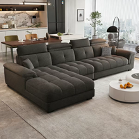 Canapé d'angle en tissu moderne en forme de L avec chaise longue, appui-tête réglable, grand canapé d'angle pour salon, meubles de maison