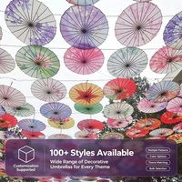 Parapluie décoratif chinois traditionnel personnalisé |   Parapluie artisanal à manche en bois massif pour événements et spectacles de danse en restaurant