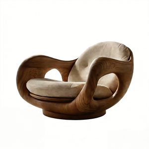 เก้าอี้พักผ่อนแบบปรับเอนได้รุ่น Minoda Disen Aesthetic First Class Cabin Single Lounger สีวอลนัท ทำจากไฟเบอร์กลาส - Product Image 5