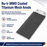 Anode en maille de titane revêtue de MMO Ru-Ir, électrode DSA pour l'électrolyse de la saumure, traitement de l'eau, oxydation électrochimique, sur mesure