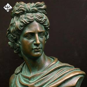 抽象芸術装飾公園特注金属等身大美しい大型屋外半身像のアポロブロンズ彫刻 - Product Image 1