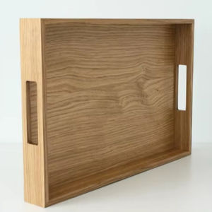 Bandeja Redonda de Madera con Asas, Madera Natural de Buena Calidad, Bandeja de Madera para Servir Alimentos en Restaurantes a Precio Económico - Product Image 1