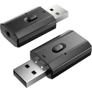 Mini USB Bluetooth Audio Transmitter & Receiver BT 5.0 Adapter Adapter Audio Nirkabel Mendukung Port 3.5Mm untuk Speaker Tv