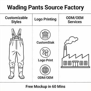 <span class=keywords><strong>Pantalones</strong></span> de Pesca Impermeables de PVC Reforzado con Botas Integradas, Correas Ajustables y Bolsillos, Directo de Fábrica - Product Image 2