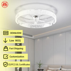 Ventilateur de plafond à montage encastré à 7 pales de 15,8 pouces, ultra fin, LED à 3 couleurs à intensité variable, moteur DC silencieux, application et télécommande, avec minuterie - Product Image 1