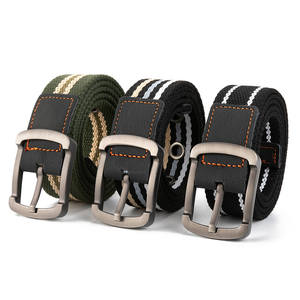 <span class=keywords><strong>Ceinture</strong></span> tactique décontractée en coton de 3,5 cm avec boucle ardillon en alliage, longueur 100-125 cm, unisexe, tressée perforée pour jeans et usage extérieur - Product Image 2