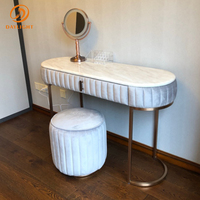 Fournisseurs de haute qualité italien minimaliste moderne vanité grand miroir marbre gris commode table de toilette avec tiroirs