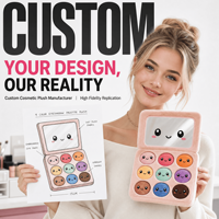 Jouet en peluche personnalisé avec palette de fards à paupières colorée, OEM ODM, jouet doux, maquillage haute fidélité, cadeau, solutions de marque d'élite, mascotte