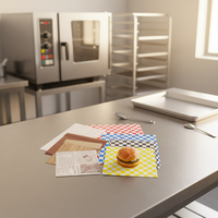 Papier de cuisson comestible biodégradable anti-graisse, enduit de PE d'un seul côté