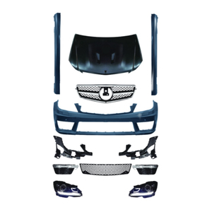 Kit Paraurti Anteriore e Posteriore W204 Look Aggressivo Stile C63 Kit Carrozzeria Completo per Mercedes Benz W204 2008-2010 Stile AMG - Product Image 3