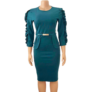 <span class=keywords><strong>Abiti</strong></span> da donna alla moda africani a <span class=keywords><strong>tre</strong></span> <span class=keywords><strong>quarti</strong></span> <span class=keywords><strong>abiti</strong></span> da carriera formali <span class=keywords><strong>abiti</strong></span> da ufficio donna <span class=keywords><strong>con</strong></span> cintura - Product Image 2