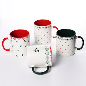 Taza navideña de cerámica de 630 ml, taza de café de gran capacidad con diseño festivo para parejas, regalo - Product Image 4