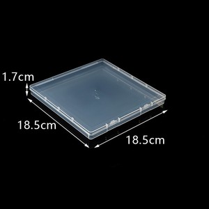 <b>Plastic</b> Storage <b>Box</b> 18.5Cm Square Flat Transparent Cover Office Organizer Parts Container 1.7Cm Depth - Product Image 5