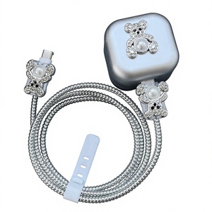Nouvelle coque de protection pour tête de charge rapide 20W <span class=keywords><strong>standard</strong></span> britannique avec design ours électroplaqué et protection du câble de données - Product Image 6