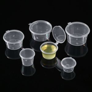 Gobelet à sauce jetable en plastique PP transparent avec couvercle à charnière, logo personnalisé, emballage alimentaire moderne pour les restaurants, les fast-foods et les snacks à emporter - Product Image 3