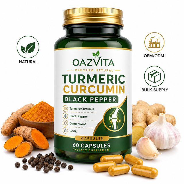 OAZVITA Curcumin Turmeric Root Extract Natural Supplements Black Pepper OEM Turmeric Curcumin Capsules