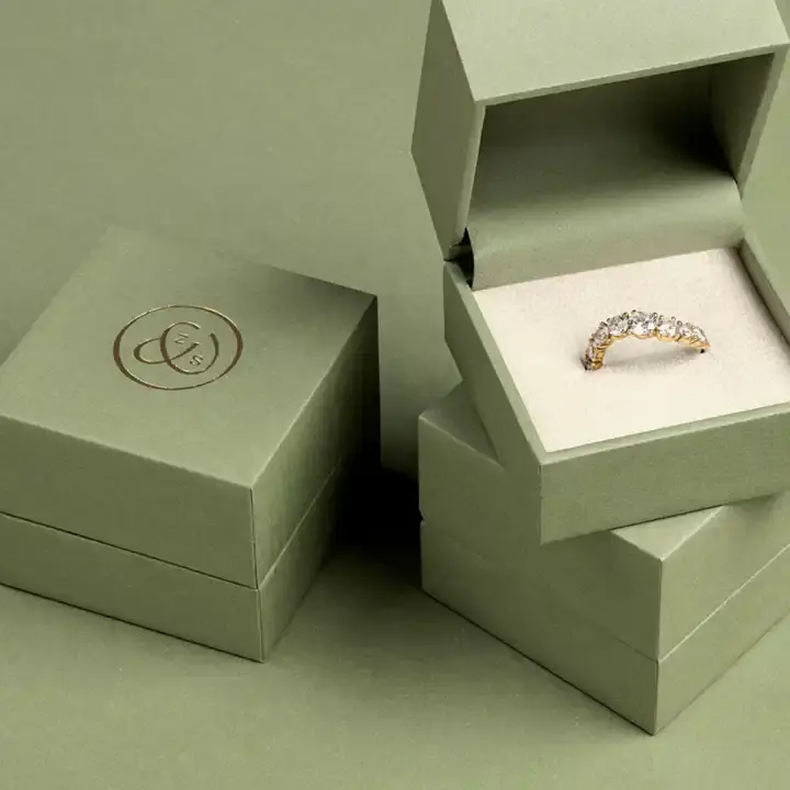 Commercio all'ingrosso di lusso Custom Logo di carta gioielli regalo scatole anello orecchini collana braccialetto gioielli scatola di imballaggio con nastro