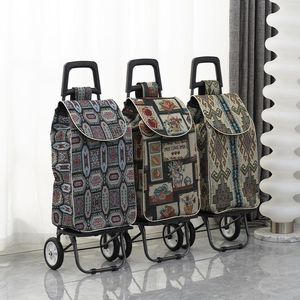 Youhui <b>Shopping</b> Cart Folding Portable <b>Trolley</b> Four <b>Wheeled</b> With Handle For Grocery Supermarket Use - Product Image 1
