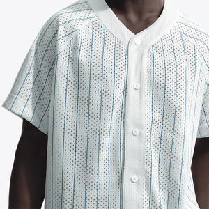<span class=keywords><strong>Camiseta</strong></span> de Béisbol Retro Americana Premium para Hombre, Cuello en V, Diseño Clásico a Rayas, Corte Holgado y Amplio - Product Image 4