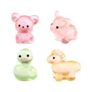Miniaturas <span class=keywords><strong>de</strong></span> Resina Luminosas <span class=keywords><strong>de</strong></span> los Doce Signos del Zodiaco, Figuras <span class=keywords><strong>de</strong></span> Animales como Conejo, Dragón, Serpiente y Cerdo, Adornos <span class=keywords><strong>de</strong></span> Resina para Micro Paisajes y Manualidades - Product Image 1