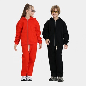 Conjunto de Dos Piezas para Niños, Sudadera con Capucha y Cierre de Cremallera de 350g, Pantalones Rectos, para Primavera, Otoño e Invierno - Product Image 4