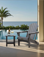 Chaise pliante Adirondack moderne pour extérieur, gris résistant aux intempéries, réglable, extensible pour parc et cour