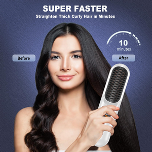 Cepillo Eléctrico Profesional para Alisar el Cabello, Portátil, con Aniones, Calentamiento Rápido, para Uso en Casa y Viajes, con Mango de Plástico - Product Image 5