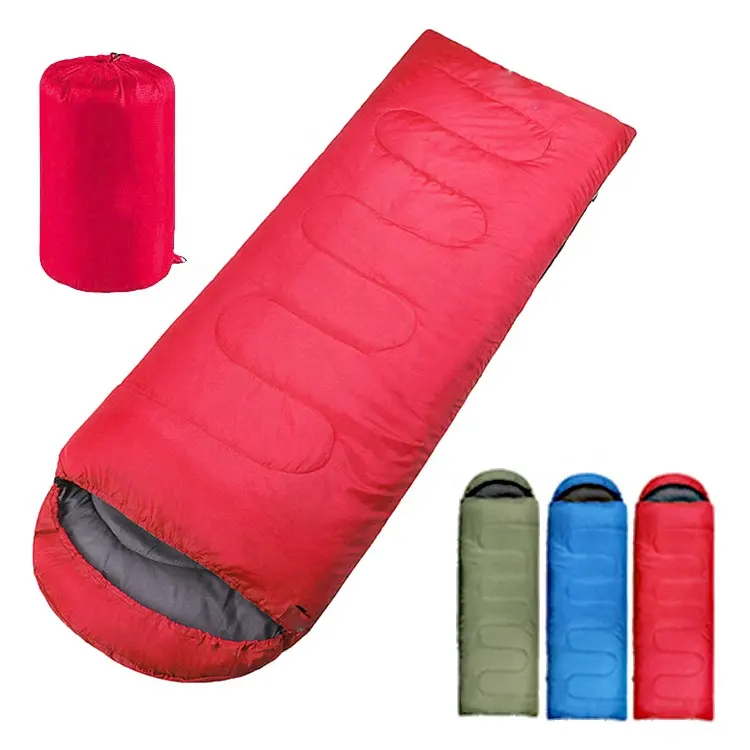 Camping Accessoires Ultralight Compacte Tas Backpacken Gear Warme Envelop Type Enkele Persoon Katoen Custom Gedrukt Slaapzak