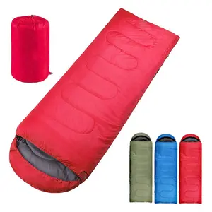 Saco de dormir compacto ultraleve para acampamento, equipamento para mochila, envelope quente, tipo único, algodão personalizado