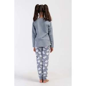 Ensemble de pyjama pour filles, col 2-Yard Neck, manches longues, poignets ovales, uni, à carreaux, à rayures, chaud et confortable pour l'automne et le printemps, tailles 9-10/15-16 - Product Image 1