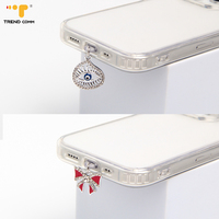 Élégant cache-poussière perlé personnalisé avec breloque, charmant accessoire de téléphone portable